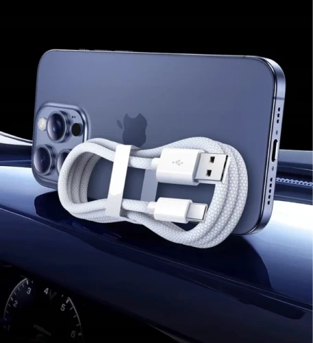 Kabel USB-A to USB-C Cable 2m Braided cable white ZC-17 - zdjęcie 2