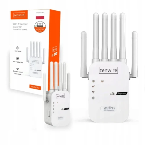 Mocny Wzmacniacz Sygnału Zasięgu Sieci Wifi 5G Repeater Zewnętrzny Extender Zenwire WD-R611U - zdjęcie 1