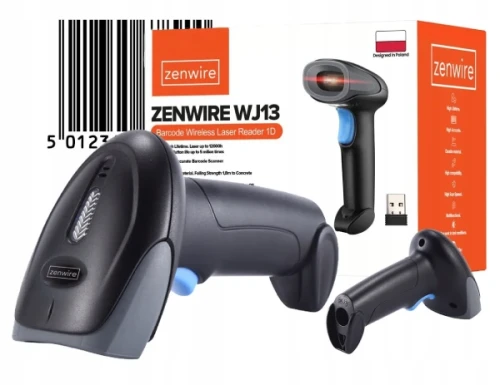Czytnik Skaner Kodów Kreskowych EAN USB Bezprzewodowy 1D Ręczny Zenwire WJ13 - zdjęcie 1