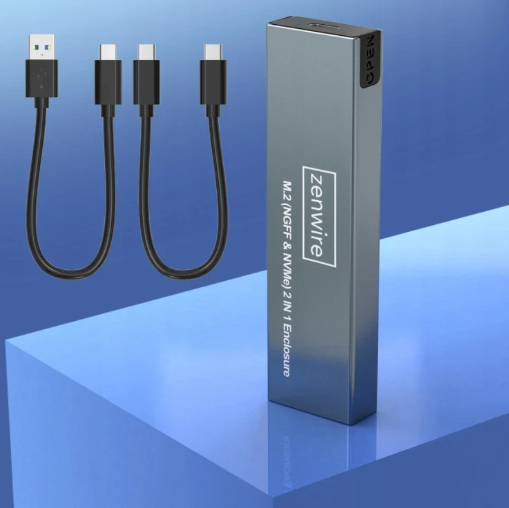 Obudowa Kieszeń Adapter na dysk SSD NVME/SATA PCIe M.2 USB-C M2 Gen2 10GB/s Zenwire BS-2809SN - zdjęcie 7