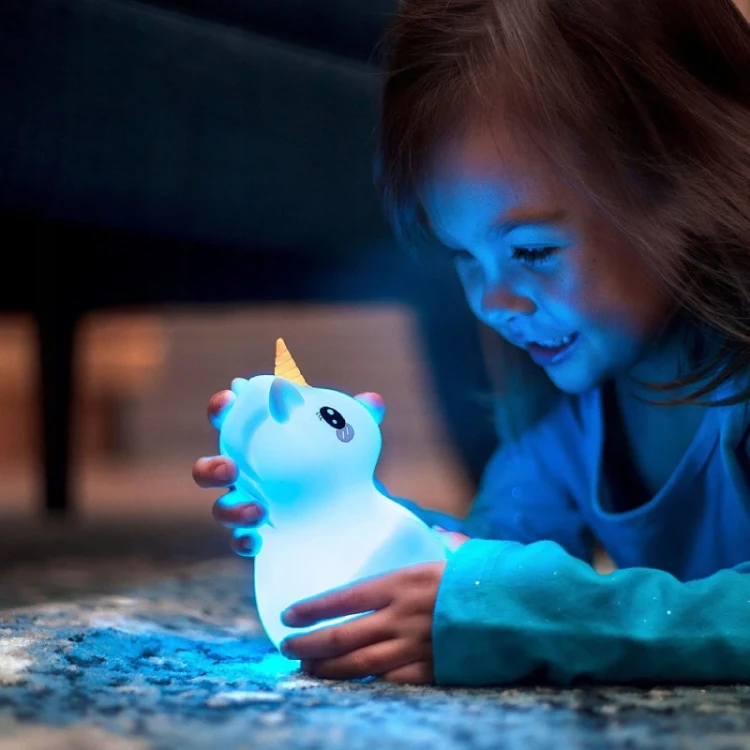 LAMPKA NOCNA DLA DZIECI JEDNOROŻEC LED SILIKONOWA - zdjęcie 5