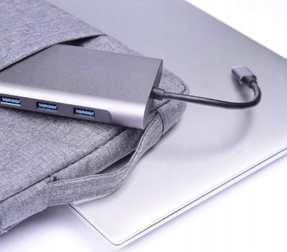HUB USB-C 11w1 Adapter HDMI 4K VGA Jack SD Gigabit Ethernet RJ45 USB 3.0 - zdjęcie 4