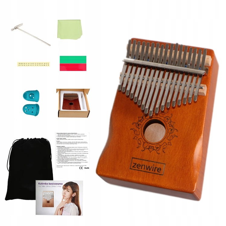 kalimba klawiszowa drewniana brązowa - zdjęcie 1