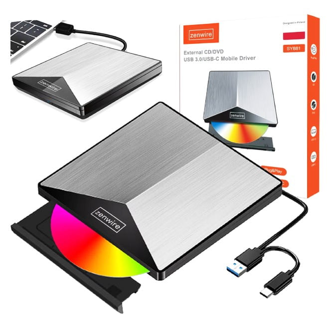 Zewnętrzny Napęd Przenośny ODTWARZACZ PŁYT DVD CD Zenwire SY881 - zdjęcie 1